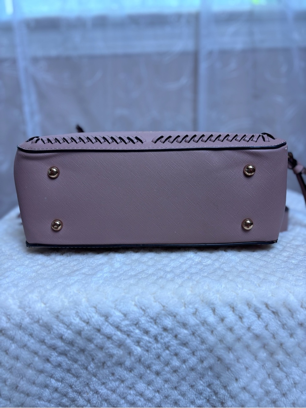 Cal Pak Kaya Faux Leather Lap Top Back Pack in Blush Color Gold Tone Hardware - Picture 8 of 13